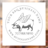 Schweinefleisch mit Flügeln GRILLEN Barbecue Busin Fensteraufkleber (Blatt 2)