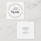 Schweinefleisch mit Flügeln GRILLEN Barbecue Squar Quadratische Visitenkarte (Vorne/Hinten)