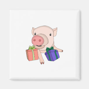 Schweinefleisch mit Geschenkboxen Magnet