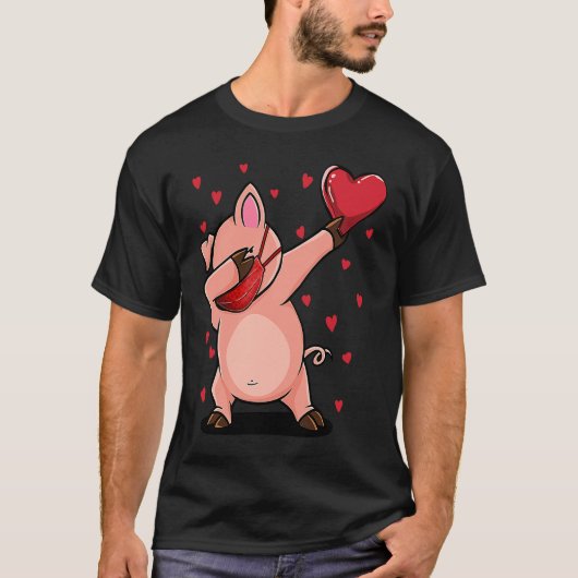 Schweinefleisch mit Gesichtsmaske - Herzgeschenke  T-Shirt (Vorderseite)