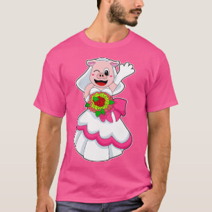 Schweinefleisch mit Hochzeitskleid Bündel von Blum T-Shirt