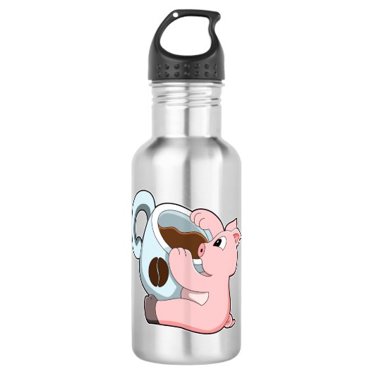 Schweinefleisch mit Kaffee-Cup Edelstahlflasche (Vorderseite)