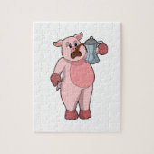 Schweinefleisch mit Kaffeekanne Puzzle (Vertikal)