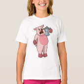 Schweinefleisch mit Kaffeekanne T-Shirt (Vorderseite)