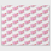 Schweinefleisch mit Krawatte und Weihnachtsmannmüt Geschenkpapier (Flach)