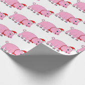 Schweinefleisch mit Krawatte und Weihnachtsmannmüt Geschenkpapier (Ecke)