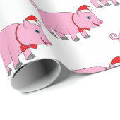 Schweinefleisch mit Krawatte und Weihnachtsmannmüt Geschenkpapier (Rolleneckpunkt)