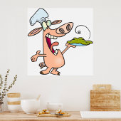 Schweinefleisch mit Lebensmitteln Poster