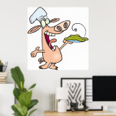 Schweinefleisch mit Lebensmitteln Poster (Heimbüro)