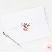 Schweinefleisch mit Lebensmitteln Quadratischer Aufkleber