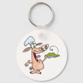 Schweinefleisch mit Lebensmitteln Schlüsselanhänger (Rückseite)