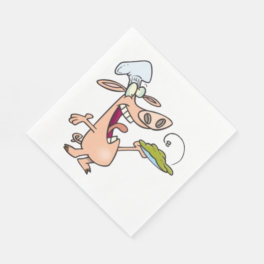 Schweinefleisch mit Lebensmitteln Serviette (Ecke)