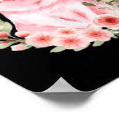 Schweinefleisch mit Leopard-Kopfband Blume Niedlic Poster (Ecke)