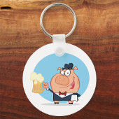 Schweinefleisch mit Pint Bier-Schlüsselanhänger Schlüsselanhänger