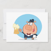 Schweinefleisch mit Pint der Bier-Einladungen Einladung (Vorderseite)