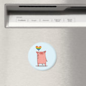 Schweinefleisch mit Regenbogenballon Magnet (In Situ (Geschirrspüler))