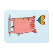 Schweinefleisch mit Regenbogenballon Magnet (Horizontal)
