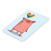 Schweinefleisch mit Regenbogenballon Magnet (Linke Seite)