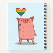Schweinefleisch mit Regenbogenballon Notizblock (Rückseite)
