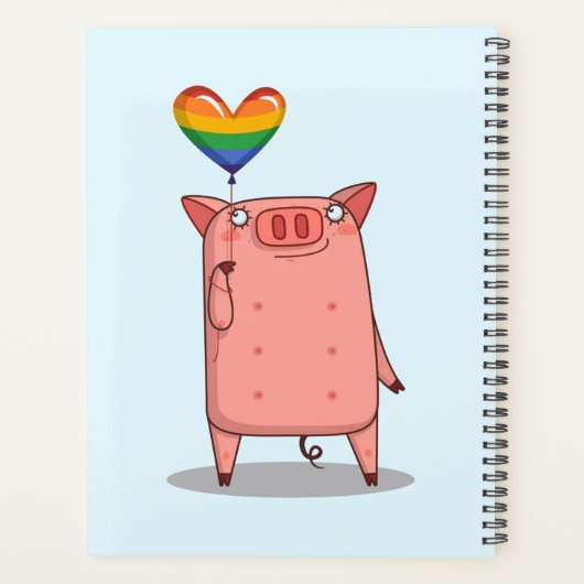 Schweinefleisch mit Regenbogenballon Planer (Rückseite)