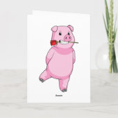 Schweinefleisch mit Rose Blume Karte (Rückseite)