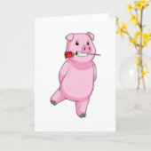 Schweinefleisch mit Rose Blume Karte (Gelbe Blume)