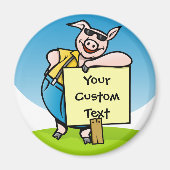 Schweinefleisch mit Schild Magnet (Vorne)