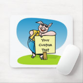 Schweinefleisch mit Schild Mousepad (Mit Mouse)