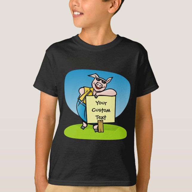 Schweinefleisch mit Schild T-Shirt (Vorderseite)