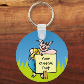 Schweinefleisch mit Signalton-Schlüsselanhänger Schlüsselanhänger (Vorderseite)