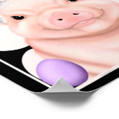 Schweinefleisch mit sonnigen Ohren und Ostereiern Poster (Ecke)