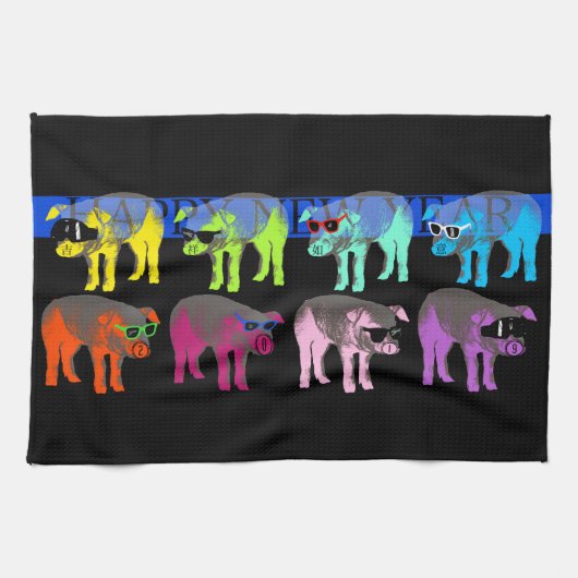 Schweinefleisch Neues Jahr 2019 Pop H Küchentücher (Horizontal)