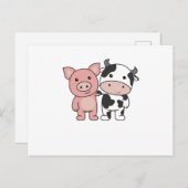 Schweinefleisch Niedliche Nutztiere Postkarte (Vorne/Hinten)
