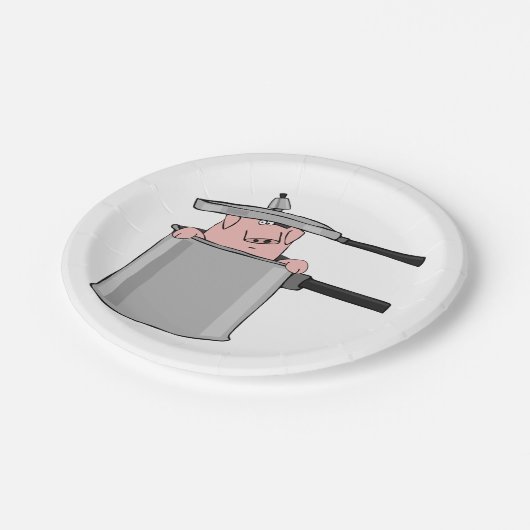 Schweinefleisch Pappteller (Schrägansicht)