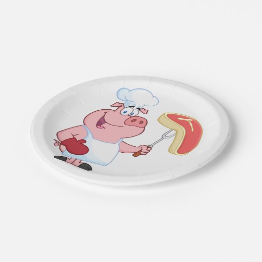 Schweinefleisch Pappteller (Schrägansicht)