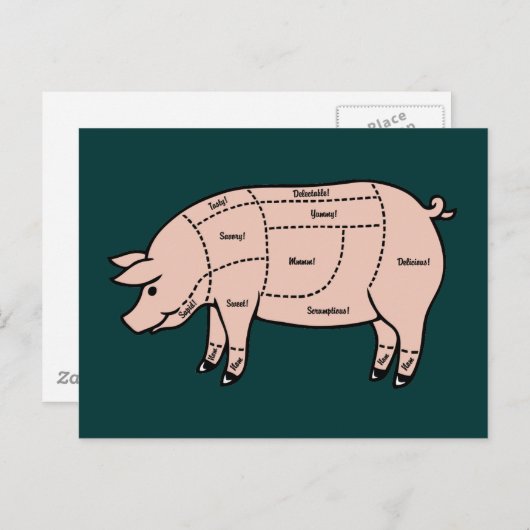 Schweinefleisch Postkarte (Vorne/Hinten)
