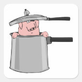 Schweinefleisch Quadratischer Aufkleber (Vorderseite)