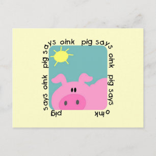 Schweinefleisch sagt "Oink Tshirts und Geschenke" Postkarte