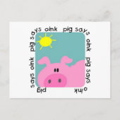 Schweinefleisch sagt Rosa T - Shirt und Geschenke Postkarte (Vorderseite)