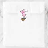 Schweinefleisch sagt Rosa T - Shirt und Geschenke Runder Aufkleber (Tasche)