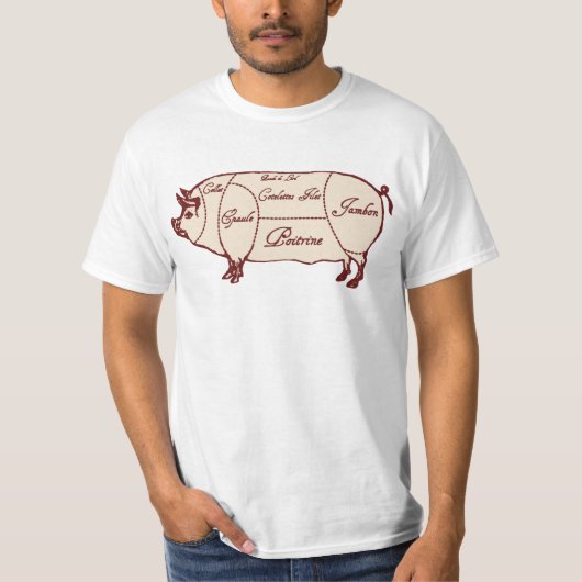 Schweinefleisch schneidet Diagramm Shirt (Vorderseite)