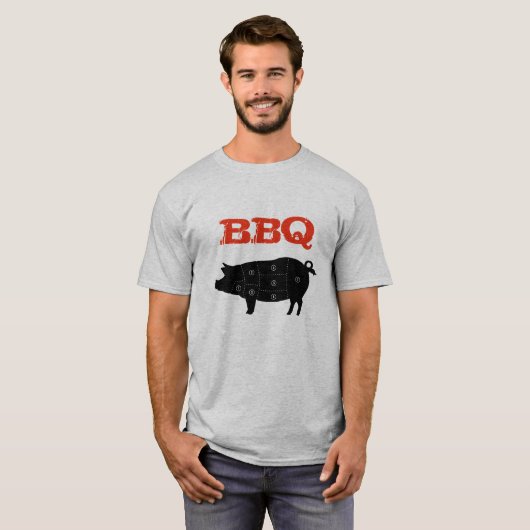 Schweinefleisch schneidet Metzger T-Shirt (Vorne ganz)