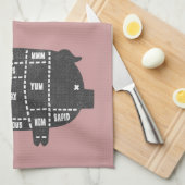 Schweinefleisch-Schnitte III Geschirrtuch (Viertel Falte)