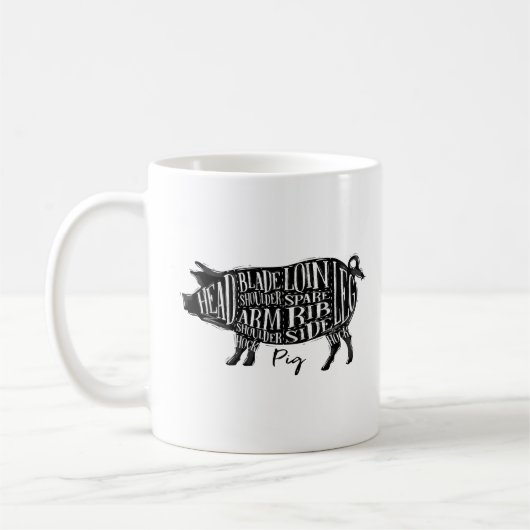Schweinefleisch, Schweine Kaffeetasse (Links)