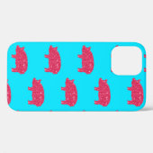 Schweinefleisch Silhouette Rosa Glitzer Girly Farm Case-Mate iPhone Hülle (Rückseite (Horizontal))