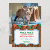 Schweinefleisch und Kuchen Einladung zum Geburtsta (Vorne/Hinten)