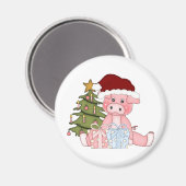 Schweinefleisch und Weihnachtsbaum Magnet (Vorderseite/Rückseite)