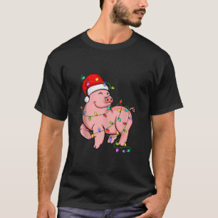 Schweinefleisch Weihnachten Weihnachtsmannmütze Fu T-Shirt
