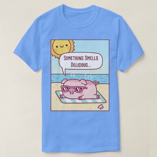 Schweinefleisch wird am Strand sonnengebrannt, etw T-Shirt (Design vorne)