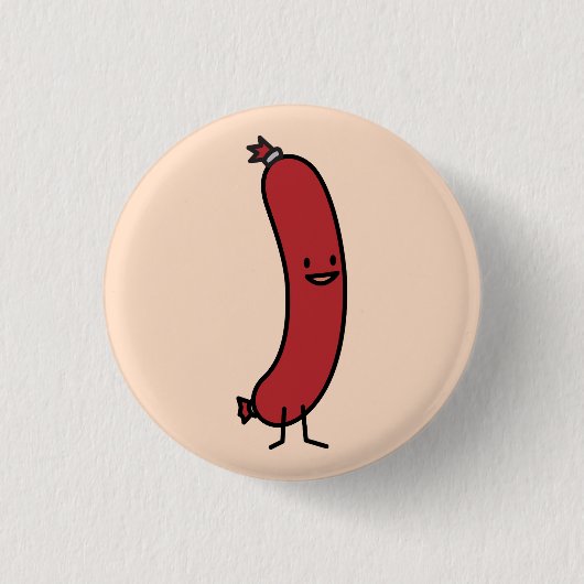 Schweinefleisch-Wurst Kielbasa Dackel Hot Dog Button (Vorderseite)